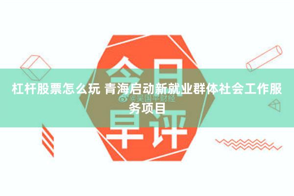 杠杆股票怎么玩 青海启动新就业群体社会工作服务项目