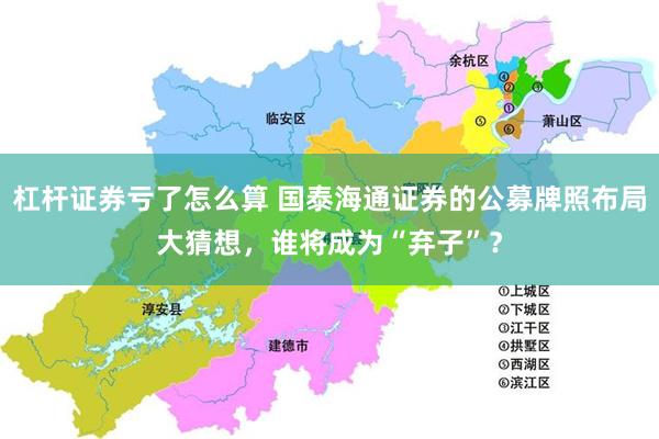 杠杆证券亏了怎么算 国泰海通证券的公募牌照布局大猜想，谁将成为“弃子”？