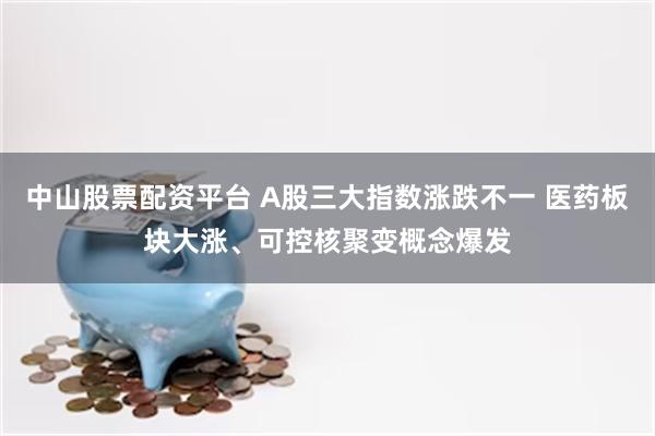 中山股票配资平台 A股三大指数涨跌不一 医药板块大涨、可控核聚变概念爆发