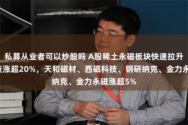私募从业者可以炒股吗 A股稀土永磁板块快速拉升，九菱科技涨超20%，天和磁材、西磁科技、钢研纳克、金力永磁涨超5%