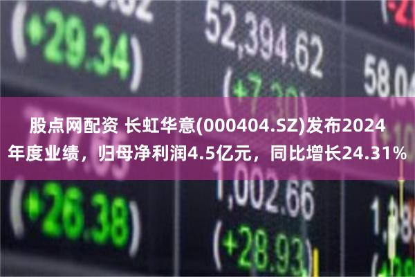 股点网配资 长虹华意(000404.SZ)发布2024年度业绩，归母净利润4.5亿元，同比增长24.31%