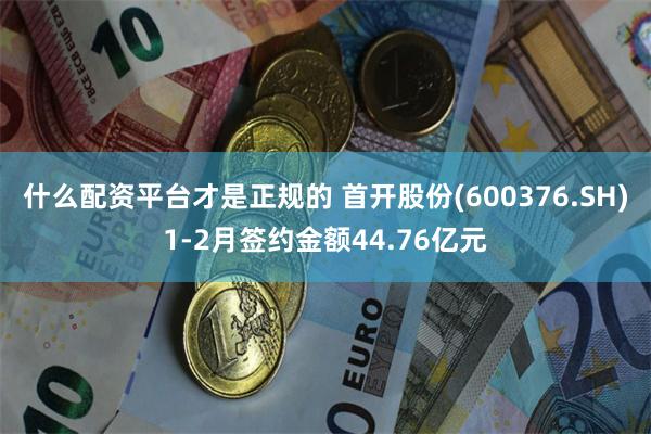 什么配资平台才是正规的 首开股份(600376.SH)1-2月签约金额44.76亿元