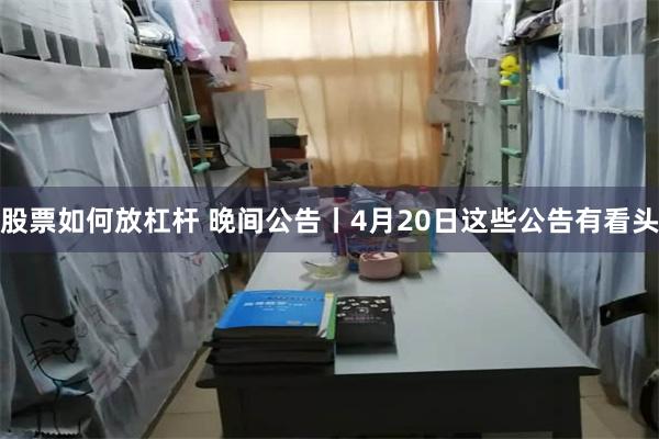 股票如何放杠杆 晚间公告丨4月20日这些公告有看头