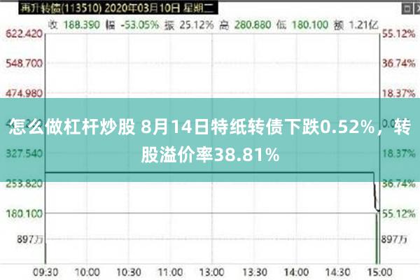 怎么做杠杆炒股 8月14日特纸转债下跌0.52%，转股溢价率38.81%