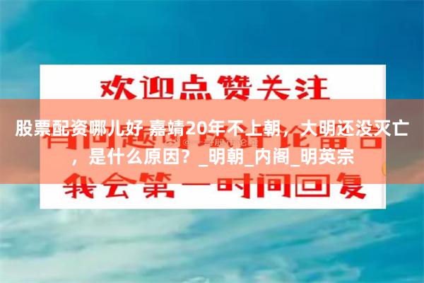 股票配资哪儿好 嘉靖20年不上朝，大明还没灭亡，是什么原因？_明朝_内阁_明英宗