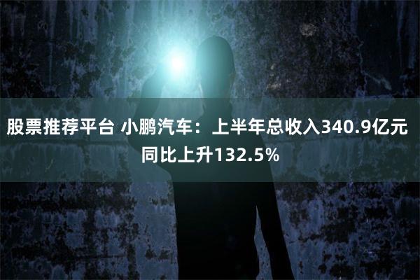 股票推荐平台 小鹏汽车：上半年总收入340.9亿元 同比上升132.5%