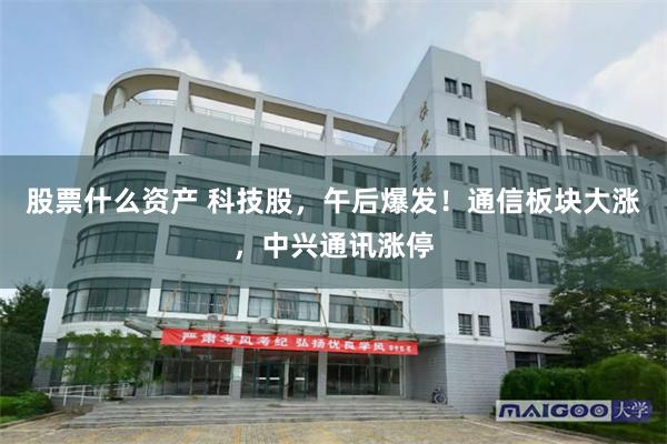 股票什么资产 科技股，午后爆发！通信板块大涨，中兴通讯涨停