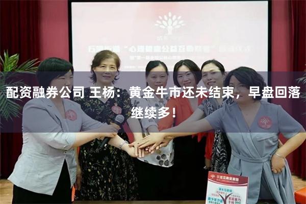 配资融券公司 王杨：黄金牛市还未结束，早盘回落继续多！