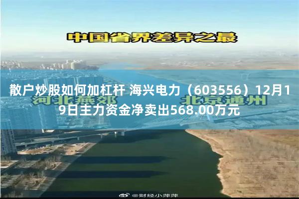 散户炒股如何加杠杆 海兴电力（603556）12月19日主力资金净卖出568.00万元