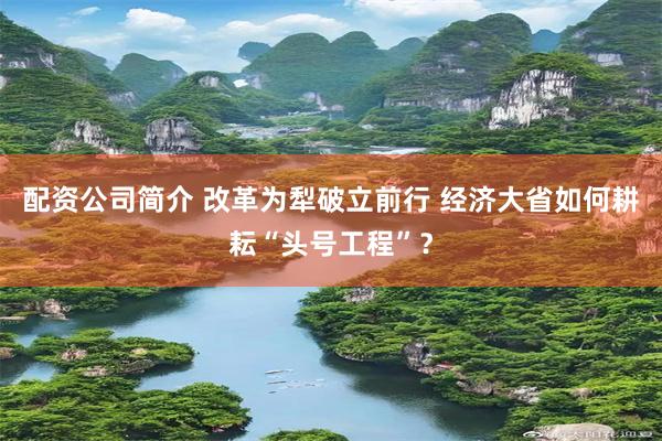 配资公司简介 改革为犁破立前行 经济大省如何耕耘“头号工程”？