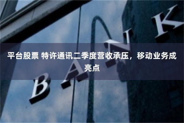 平台股票 特许通讯二季度营收承压,移动业务成亮点