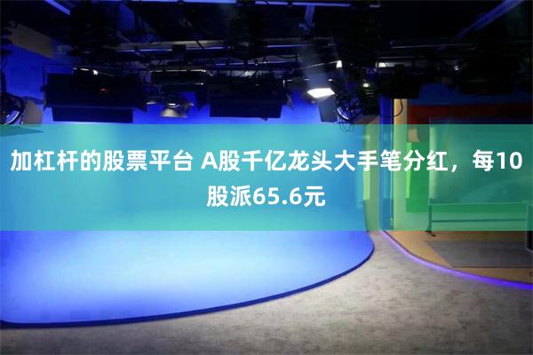 加杠杆的股票平台 A股千亿龙头大手笔分红，每10股派65.6元