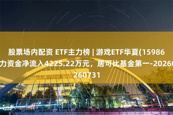 股票场内配资 ETF主力榜 | 游戏ETF华夏(159869)主力资金净流入4225.22万元，居可比基金第一-20260731