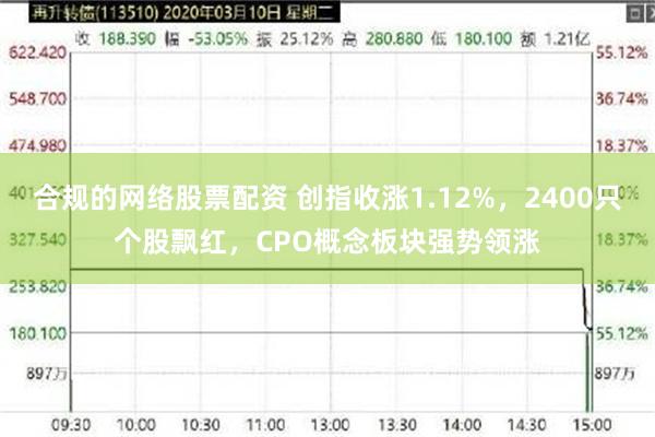 合规的网络股票配资 创指收涨1.12%，2400只个股飘红，CPO概念板块强势领涨