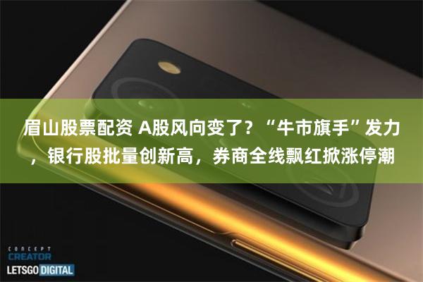眉山股票配资 A股风向变了？“牛市旗手”发力，银行股批量创新高，券商全线飘红掀涨停潮