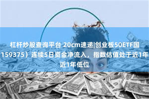 杠杆炒股查询平台 20cm速递|创业板50ETF国泰(159375)连续5日资金净流入,指数估值处于近1年低位
