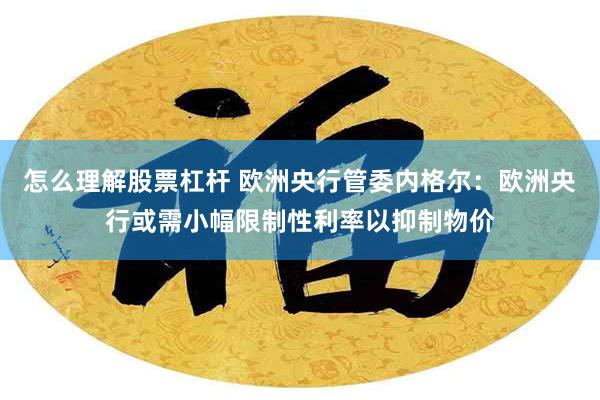 怎么理解股票杠杆 欧洲央行管委内格尔：欧洲央行或需小幅限制性利率以抑制物价