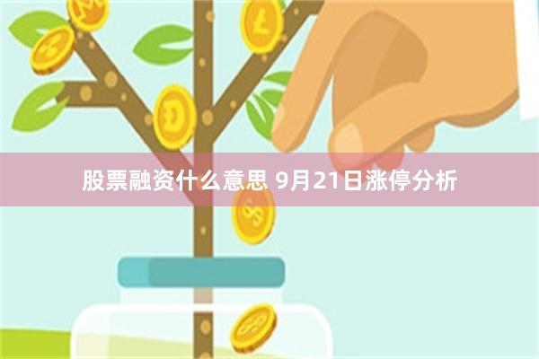 股票融资什么意思 9月21日涨停分析