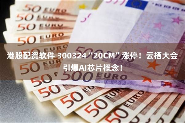 港股配资软件 300324“20CM”涨停！云栖大会引爆AI芯片概念！